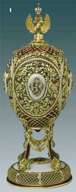 ‘Jubilee‘ – Easter egg dedicated to the 150th anniversary of  Peter Carl Faberge firm Nataly Nagurnaya, artist Jewelers – Sergei Levshakov, Vyacheslav Moryakov, Mikhail Kudryn, Sergei Krainov