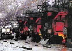 Hot strip mill shop at the Zaporozhstal Iron & Steel Works (Ukraine)