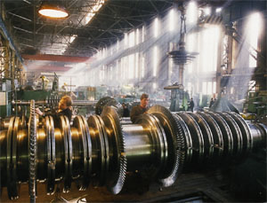 Leningradsky metal works is making rotors for thermal power turbines