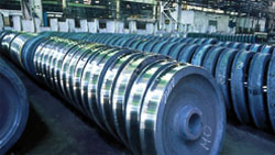 Nizhny Tagil Iron & Steel Works. Railway wheels made from natural vanadium-alloy steel