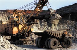 35% of ore are extracted at open-pit mines