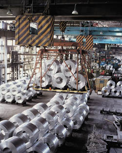 Irkutsk Aluminum. Semi-finished products storage. Aluminum rod