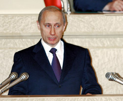 Russia’s president is addressing the Federal Assembly of the Russian Federation with the annual message