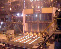 The continuous casting machine supplied by NKMZ to the Enakievsky metallurgical mill.